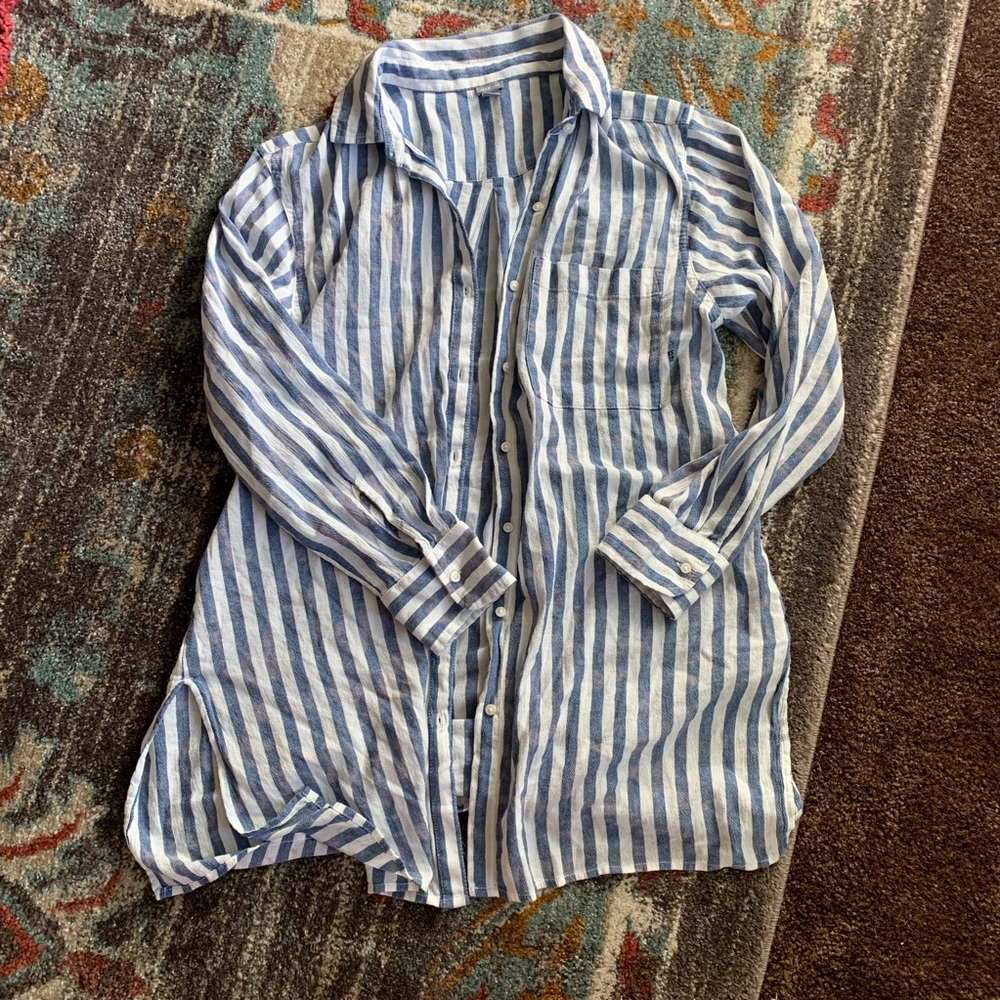 Aerie oversized striped button up